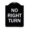 Signmission Designer Series No Right Turn, Black & White Heavy-Gauge Aluminum Sign, 24" x 18", BW-1824-23591 A-DES-BW-1824-23591 - alternate 1
